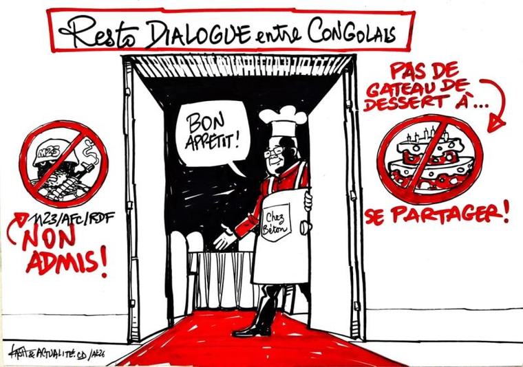 Caricature : tout le monde est invité à la table du dialogue national… sauf ceux qui sont armés