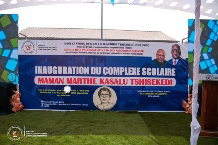 Inauguration d’un nouveau complexe scolaire public au camp militaire Kokolo à Kinshasa
